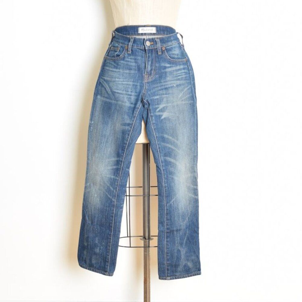 MADEWELL denim jeans slim boyjean midrise cropped medium wash size 25 XS